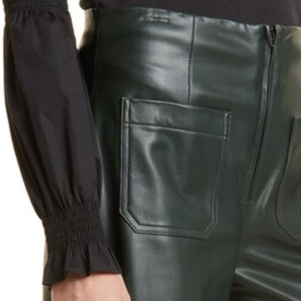 Veronica Beard emerald green faux leather pants - Picture 5 of 15